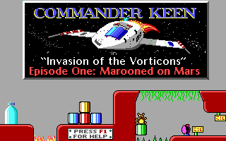 Ecran de titre de Commander Keen 1 Ecran de titre de Commander Keen 1